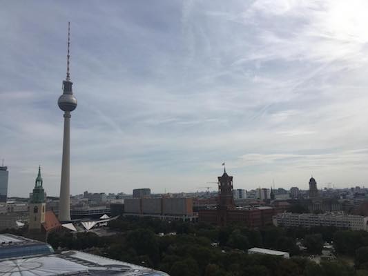 View from the Dome of the Cathedral of Berlin towards Alexanderplatz