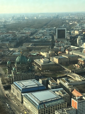 View over Unter den Linden from the Television Tower of Berlin