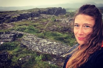 At Thingvellir Park in my travel to Iceland