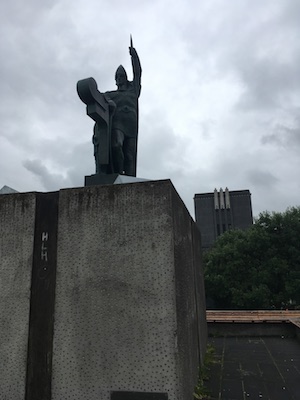 Arnarson Statue on Arnarhol Hill in Reykjavik