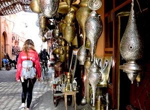 Walking around the Medina of Marrakech in my travel to Morocco